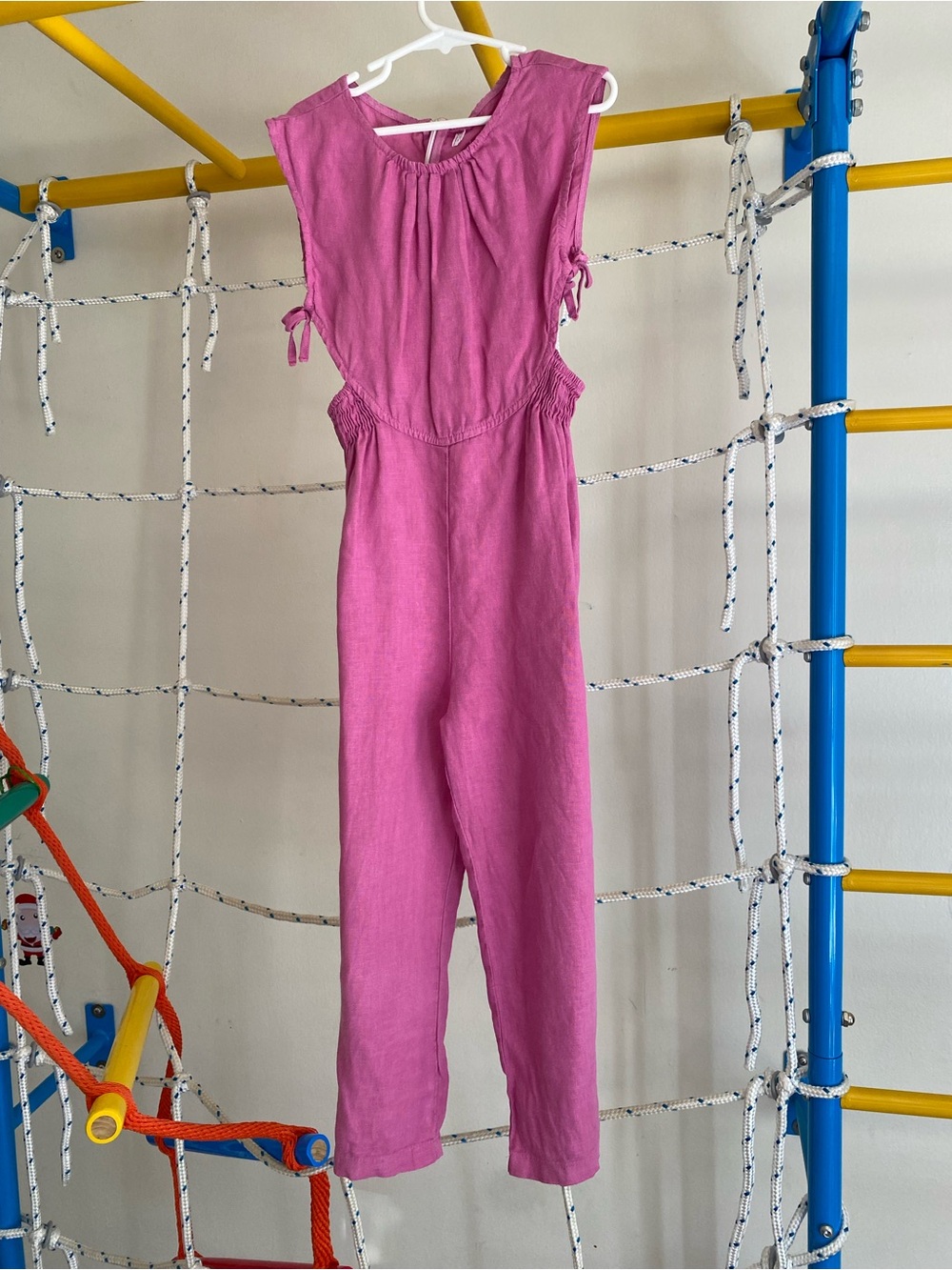 Zara 💯 linen Fuchsia Sleeveless Girls' Jumpsuit Romper